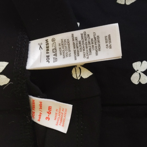 joe fresh black bow print leggings 3-6 months baby girl - Picture 2 of 4